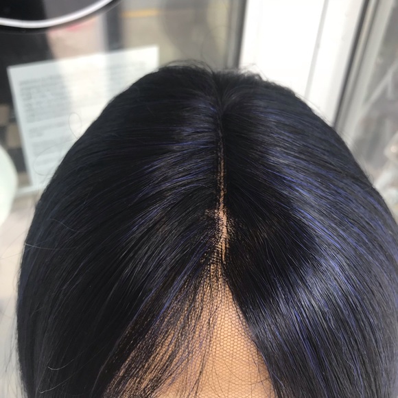 Blue black Wig Lacefront Swisslace Long Layers Wig main image 7
